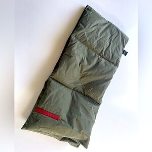 Vintage Prada Sport AW99 Nylon-Down Magnetic Puffer Scarf Olive Green OS unisex